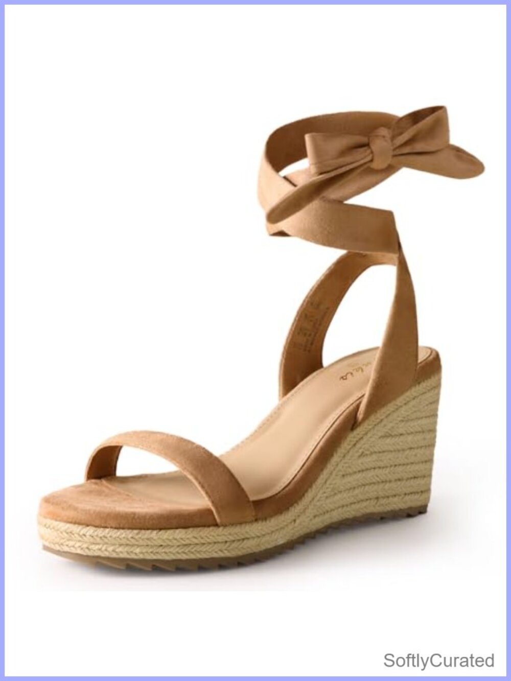 Womens Espadrille Wedge Sandals Jute Ankle Strap Lace Up Summer Heels
